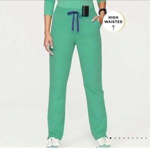 FIGS Yola High Waisted Skinny Scrub Pants Surgical Green Size Medium Tall